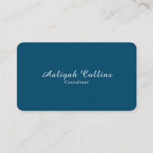 Carte De Visite Ocean Blue Linen Minimaliste Professionnel Moderne