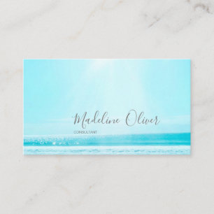 Carte De Visite Ocean Sea Travel Blue Silver Modern Professional