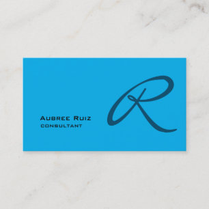 Carte De Visite Ocean Sky Blue Moderne Monogramme Professionnel