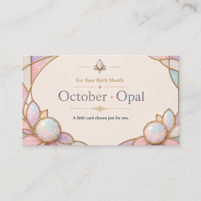 Carte De Visite October Opal Birthstone Shop Card (Créateur téléchargé)
