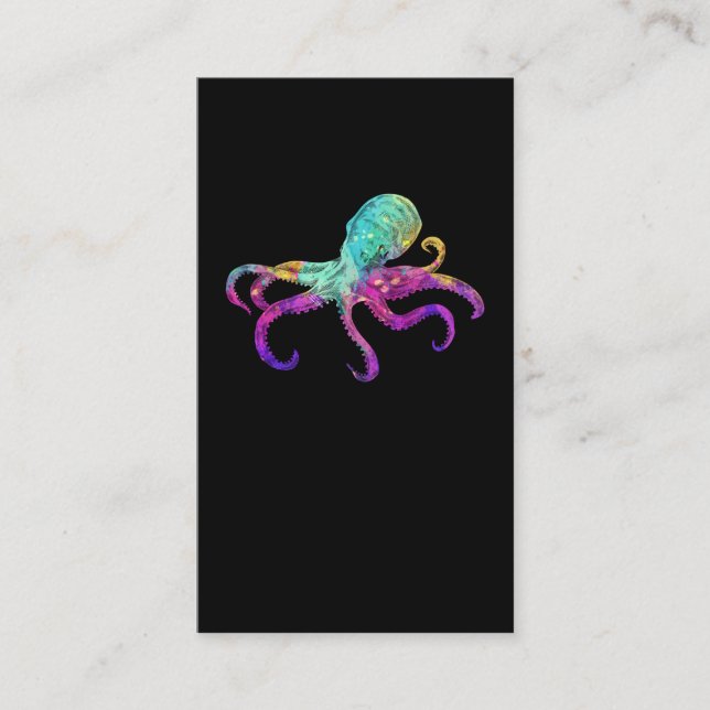 Carte De Visite Octopus Coloré Kraken Sea Animal Art (Devant)