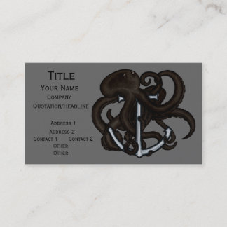 Carte De Visite Octopus noir sur l'Ancre