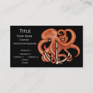 Carte De Visite Octopus orange sur Ancre