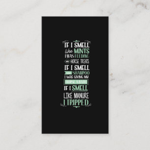 Carte De Visite Odeur de cheval Cheval Cheval Équitation Humour