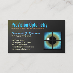 Carte De Visite Oeil bleu frais par l'Eyecare d'optométriste de