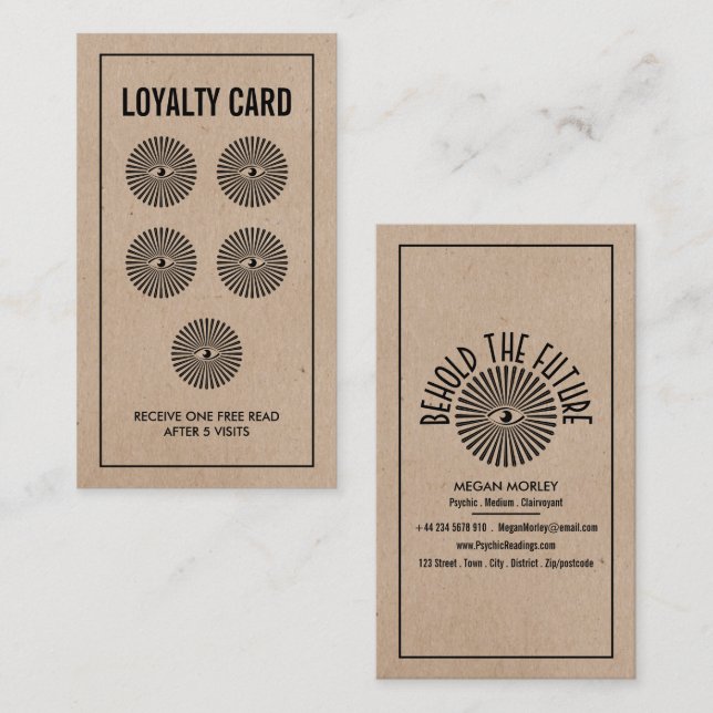 Carte De Visite OEil de la Providence, Lecture Psychique Loyauté (Devant / Derrière)