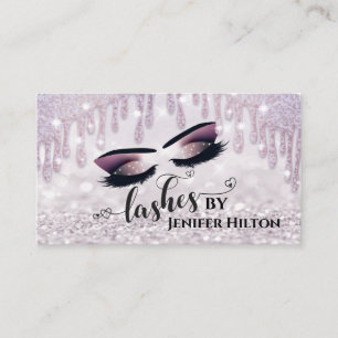 Carte De Visite Oeil de maquillage de luxe Glittery lashes calligr