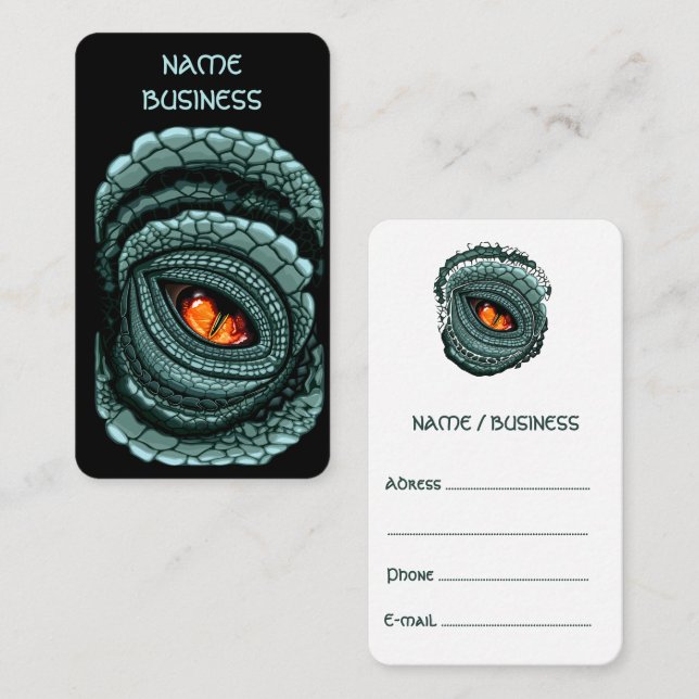 Carte De Visite Œil de prédateur reptile primal (Devant / Derrière)