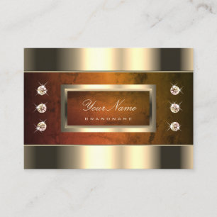 Carte De Visite OEil d'or avec marbre orange et diamants
