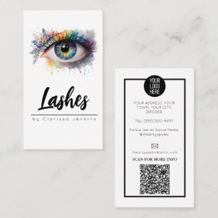 Carte De Visite oeil floral Lashes Eyelash Extensions maquillage