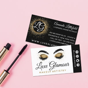 Carte De Visite Oeil or glamour Lashes Brows Beauté Bar Social