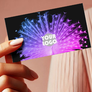 Carte De Visite OEil qui attrape le pâle rose Gradient Coq et logo