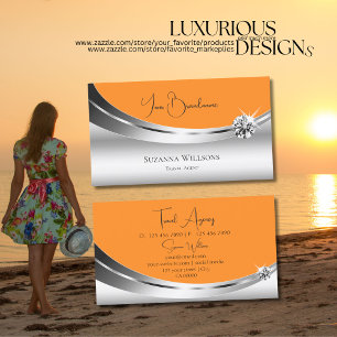 Carte De Visite OEil qui frappe l'orange d'argent avec le diamant