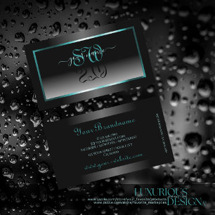 Carte De Visite Oeil qui frappe Noir Blanc Dégradé Initiales Tur