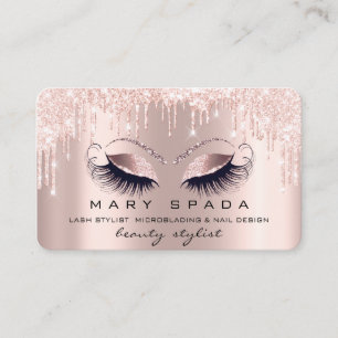 Carte De Visite Oeil VIP de brun de rose de mèches de sourcils de