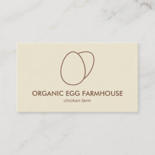 Carte De Visite Oeuf de poule de ferme beige jaune