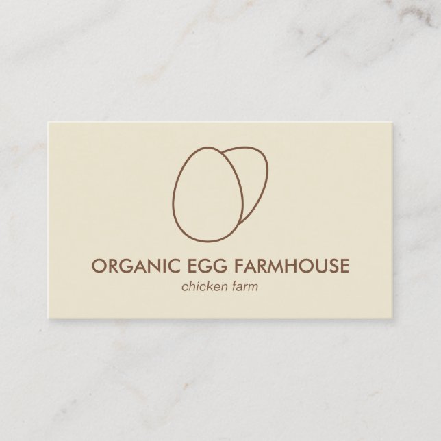 Carte De Visite Oeuf de poule de ferme beige jaune (Devant)