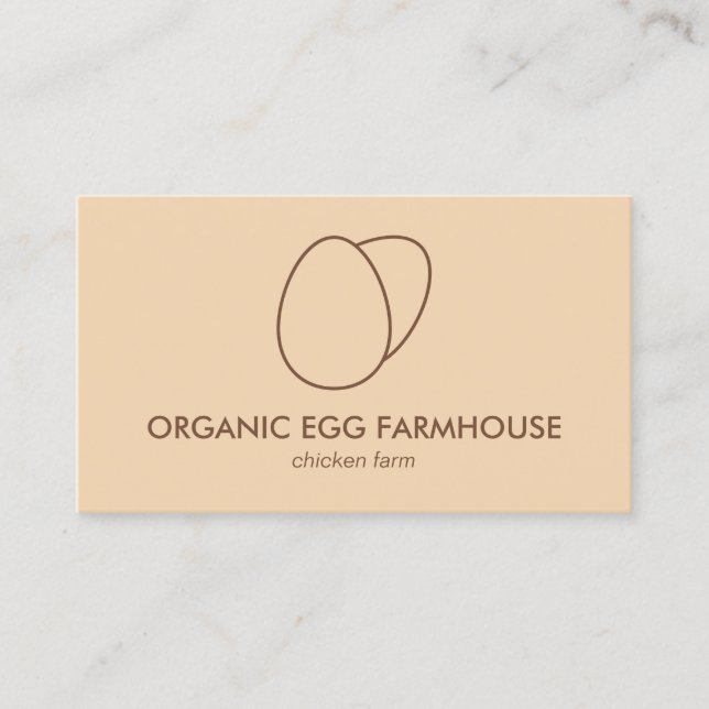 Carte De Visite Œuf de poule de ferme brun orange (Devant)