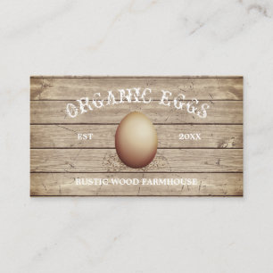 Carte De Visite Œuf Vintage Ferme Rustique rétro Bois