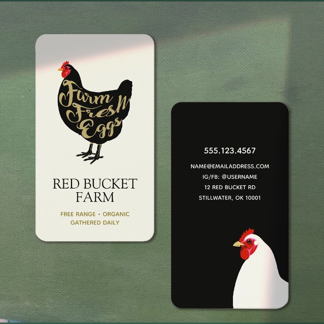 Carte De Visite Oeufs de poulet frais de ferme Rétro (Créateur téléchargé)