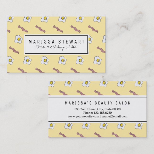 Carte De Visite Oeufs et motif drôle de fin gourmet de petit (Devant / Derrière)