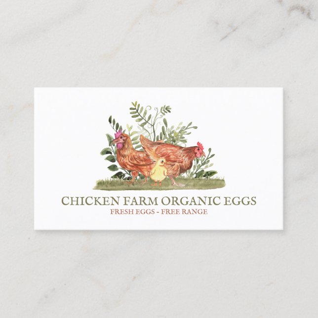 Carte De Visite oeufs frais de la ferme avicole (Devant)