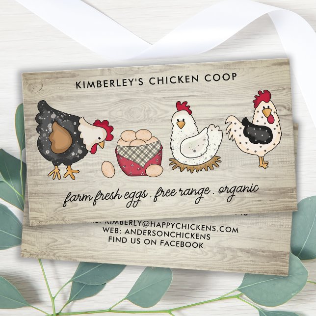 Carte De Visite OEufs vintages frais de ferme Poules de poulet Cod (Créateur téléchargé)