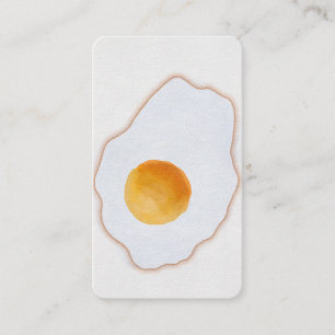Carte De Visite Œuvre d'art minimaliste de l'œuf frit à l'aquarell