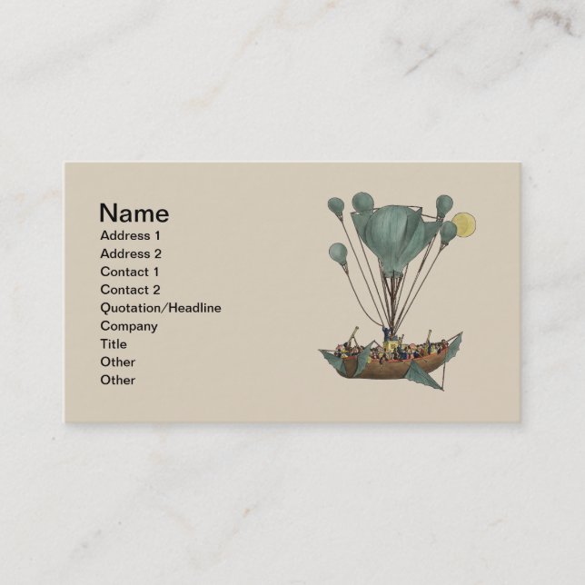 Carte De Visite Œuvre d'art représentant un ballon dirigeable anti (Devant)