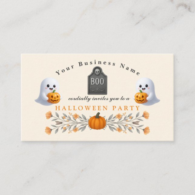 Carte De Visite Office éffrayant Halloween Party Essentials (Devant)
