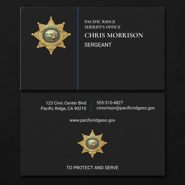 Carte De Visite Officier de police Sergent Police Application de l (Créateur téléchargé)