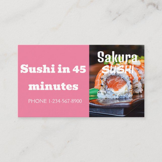 Carte De Visite Offre de remise de livraison de sushi (Devant)
