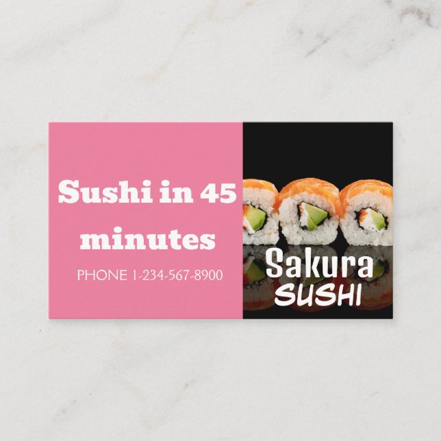 Carte De Visite Offre de remise de livraison de sushi (Devant)