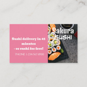Carte De Visite Offre de remise de livraison de sushi
