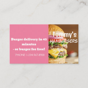 Carte De Visite Offre de remise sur la livraison de hamburgers