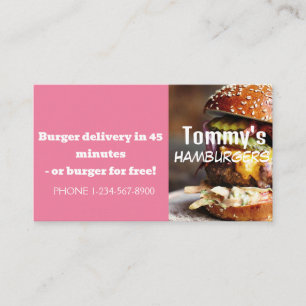 Carte De Visite Offre de remise sur la livraison de hamburgers