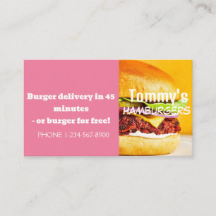 Carte De Visite Offre de remise sur la livraison de hamburgers