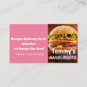 Carte De Visite Offre de remise sur la livraison de hamburgers