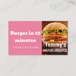 Carte De Visite Offre de remise sur la livraison de hamburgers ent