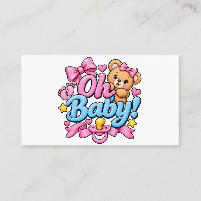 Carte De Visite Oh Bébé ! Décoration de fête prénatale (Devant)