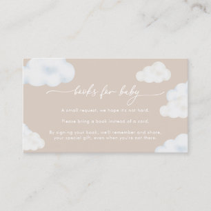 Carte De Visite Oh Bébé Nuage Beige Livres pour la Baby Shower Béb