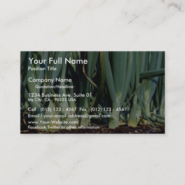 Carte De Visite Oignons, courbure grande, Ontario, Canada (Devant)