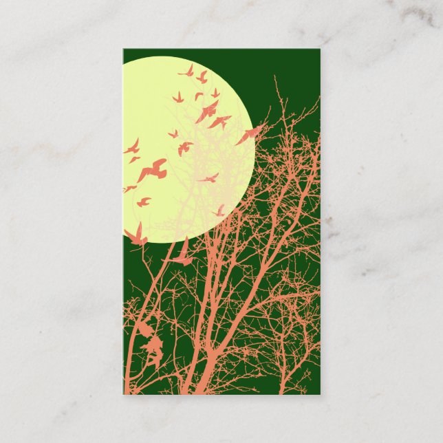 Carte De Visite oiseau à silhouette (Devant)