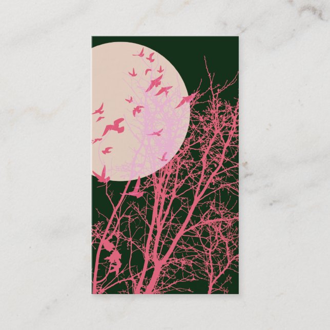 Carte De Visite oiseau à silhouette (Devant)
