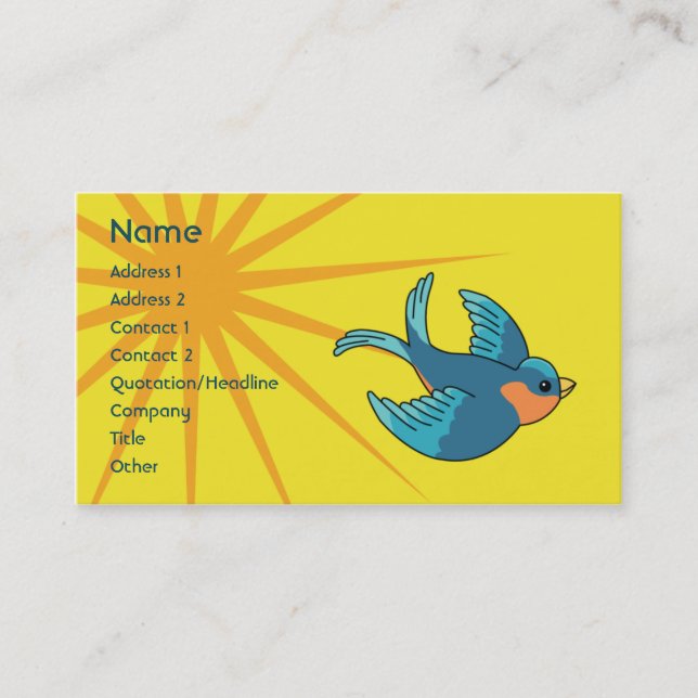 Carte De Visite Oiseau - affaires (Devant)