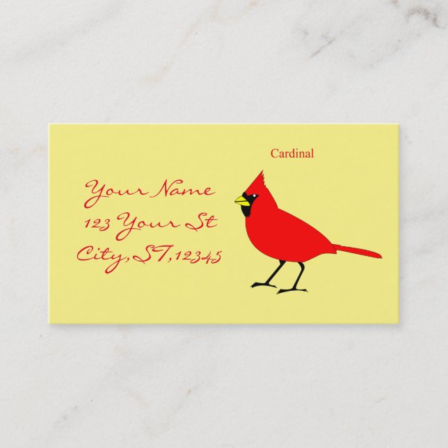 Carte De Visite Oiseau cardinal rouge Thunder_Cove (Devant)