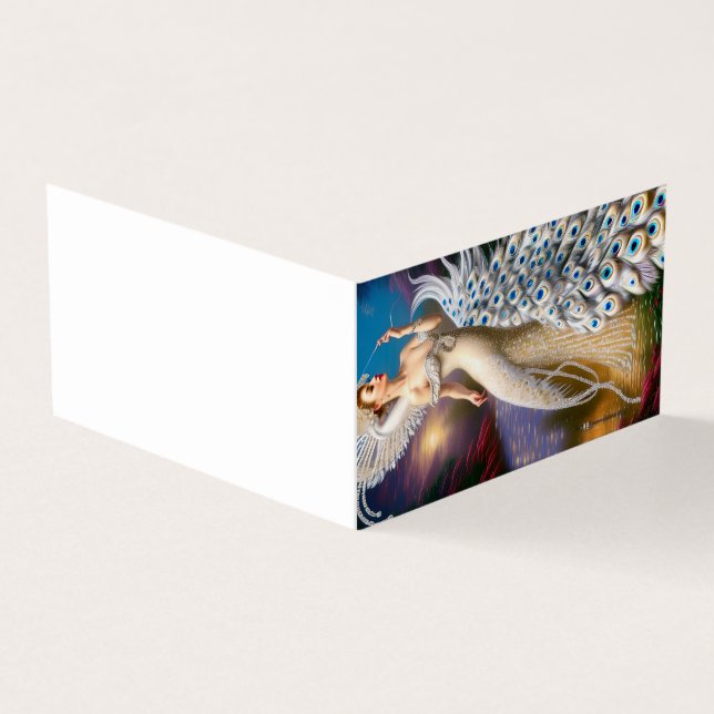 Carte De Visite Oiseau de paon blanc à corps entier étonnant (Extérieur)