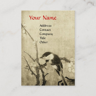 Carte De Visite OISEAU DE PRINTEMPS jaune brun