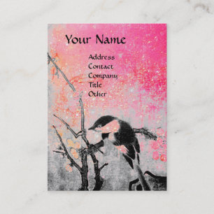 Carte De Visite OISEAU DE PRINTEMPS, violet rose