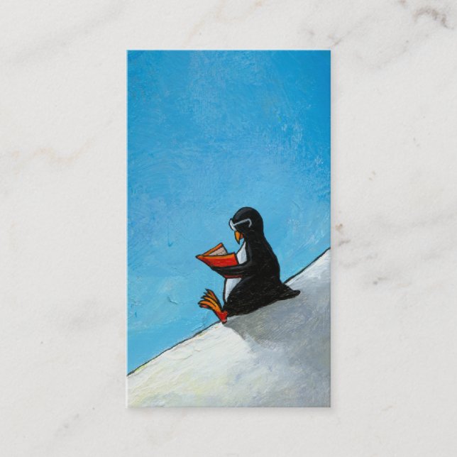 Carte De Visite Oiseau mignon d'amusement d'art de pingouin dans (Devant)